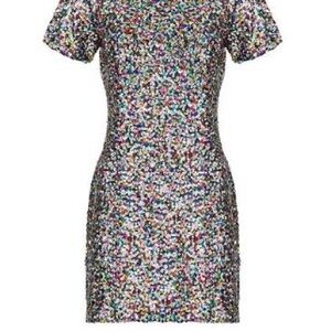 Dress the Population Colorful Sequin Mini Dress
